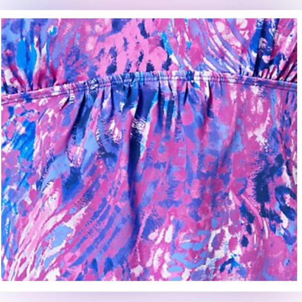 Kim GravelxSwimsuits For All Scoop Neck Tankini Set w/ Bike Shorts Purple Animal - Picture 3 of 5